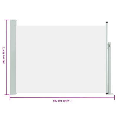Sidemarkise 100x500 cm kremhvit