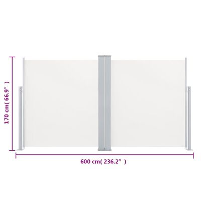 Sidemarkise dobbel 170x600 cm