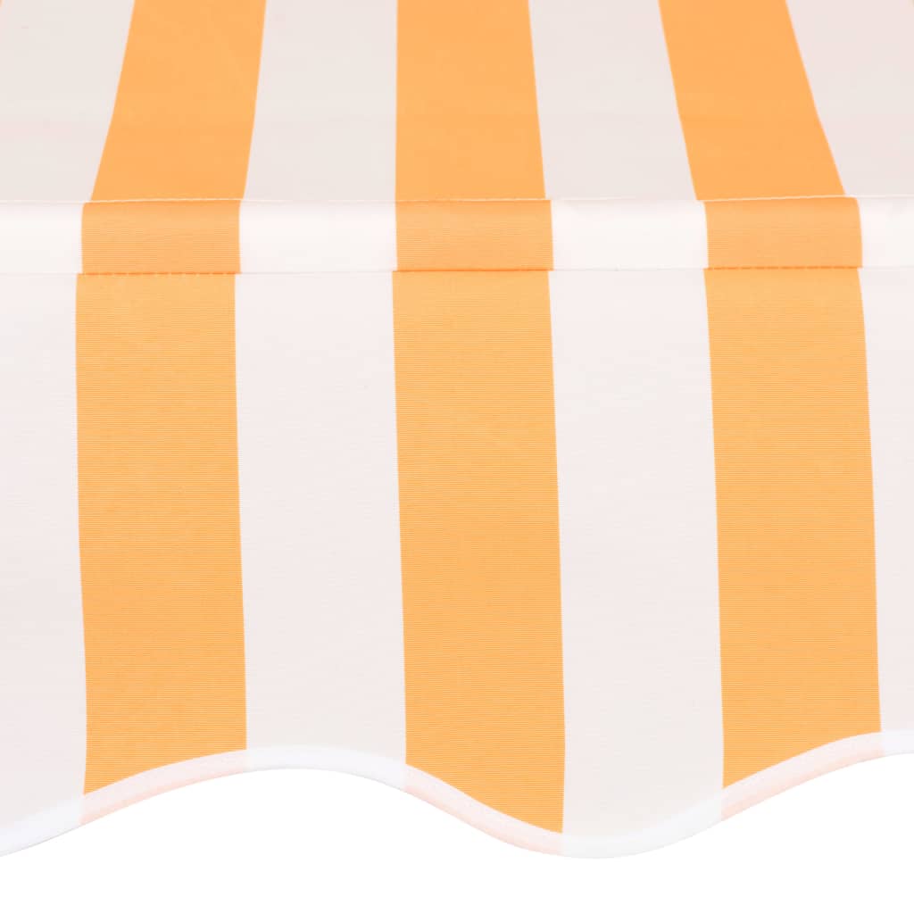 Manuell uttrekkbar markise 300 cm oransje og hvite striper