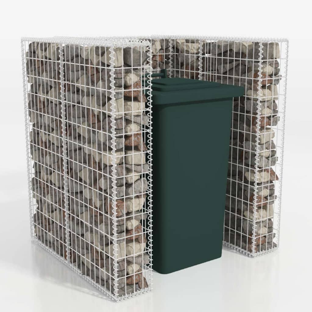 Gabion søppelskjul stål 110x100x120 cm