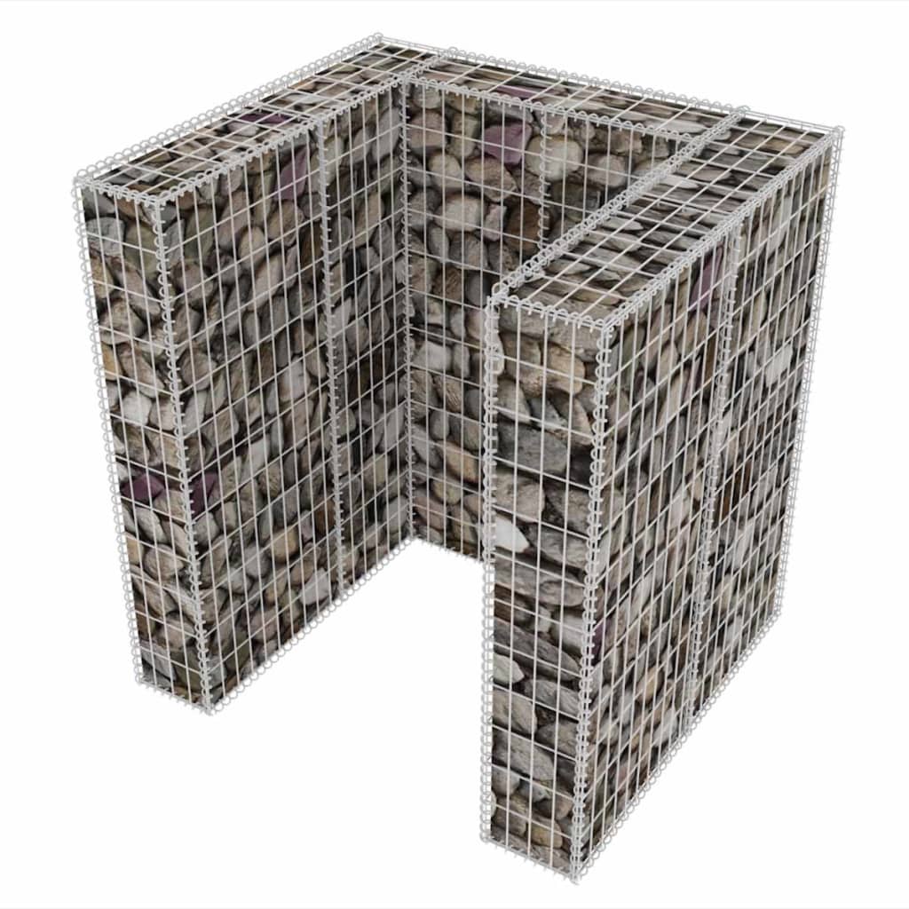 Gabion søppelskjul stål 110x100x120 cm