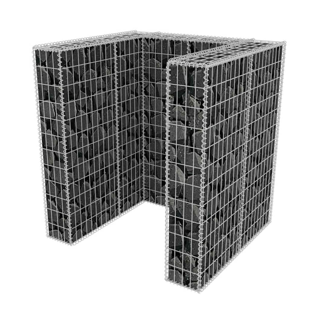 Gabion søppelskjul stål 110x100x120 cm