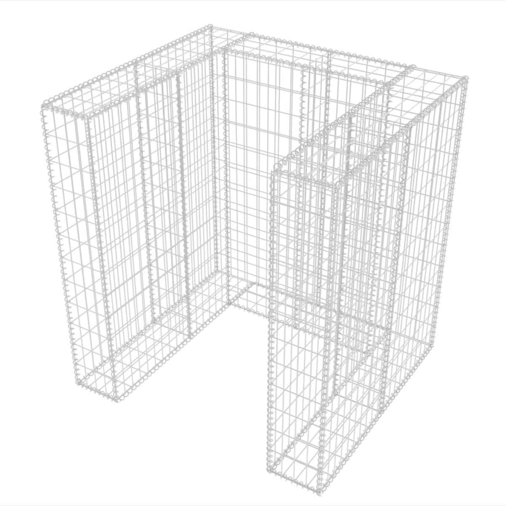Gabion søppelskjul stål 110x100x120 cm