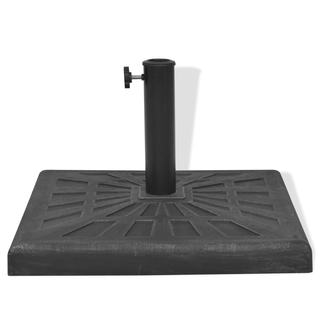Parasollfot harpiks kvadrat svart 19 kg