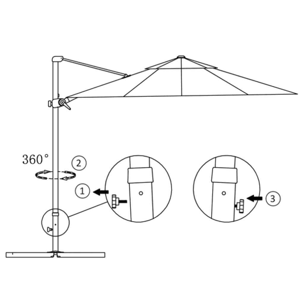 Hengende hageparasoll med aluminiumsstang gråbrun 300 cm