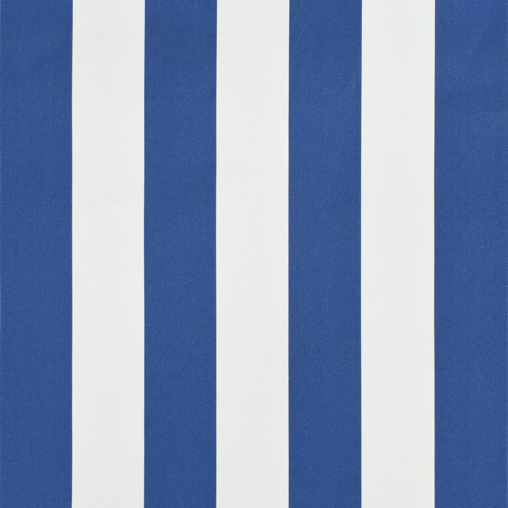 Markise 400x120 cm blå og hvit