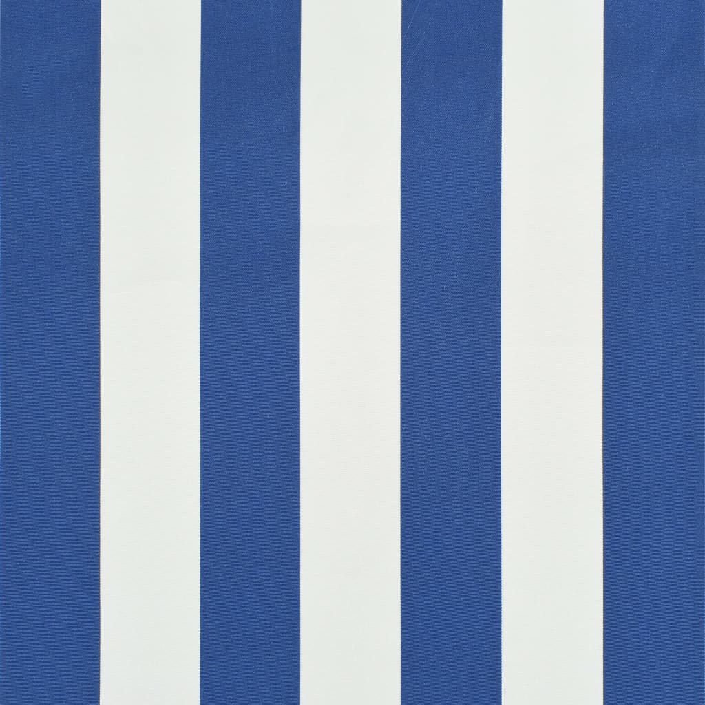 Uttrekkbar markise 400x150 cm blå og hvit