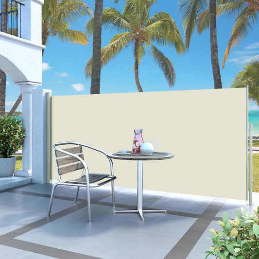 Uttrekkbar sidemarkise 140 x 300 cm kremhvit