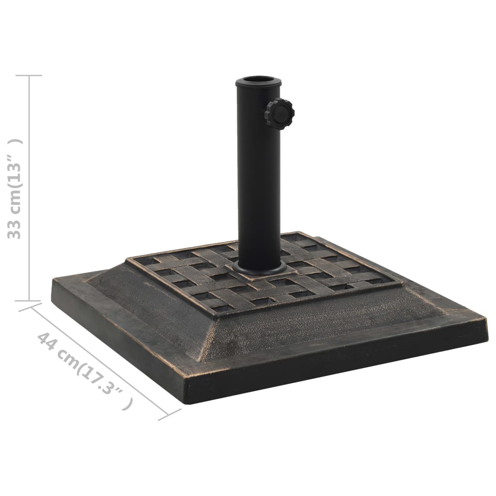 Parasollfot polyresin firkantet 12 kg bronse