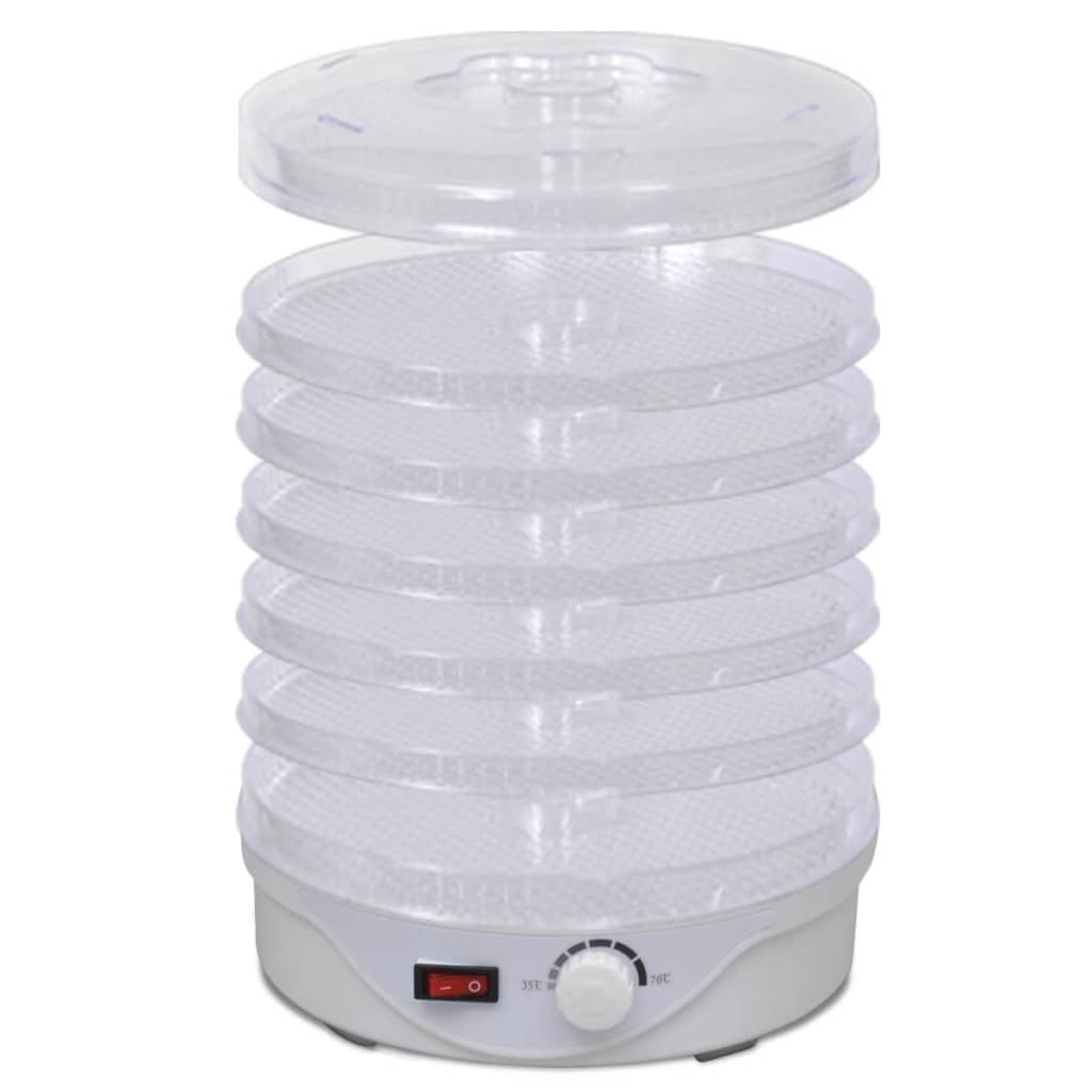 Matdehydrator med 6 stablebare skuffer rund