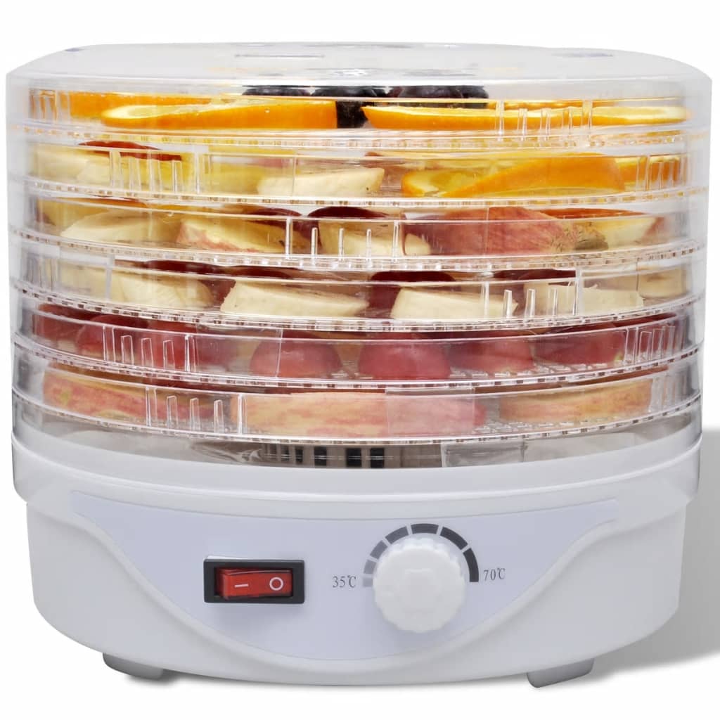 Matdehydrator med 6 stablebare skuffer rund