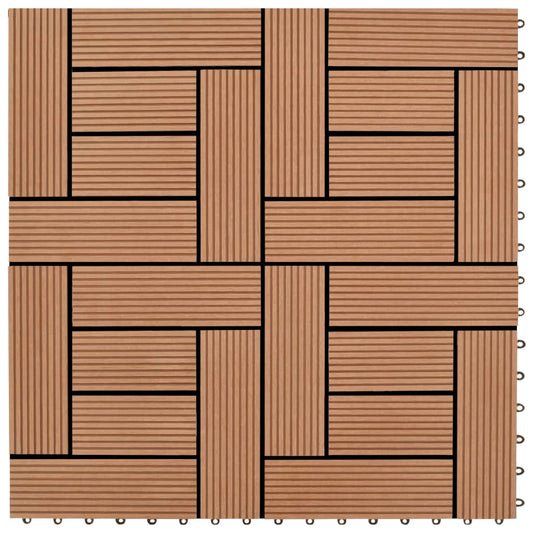 11stk 30 x 30 cm Brune Terrassefliser WPC 1 m²