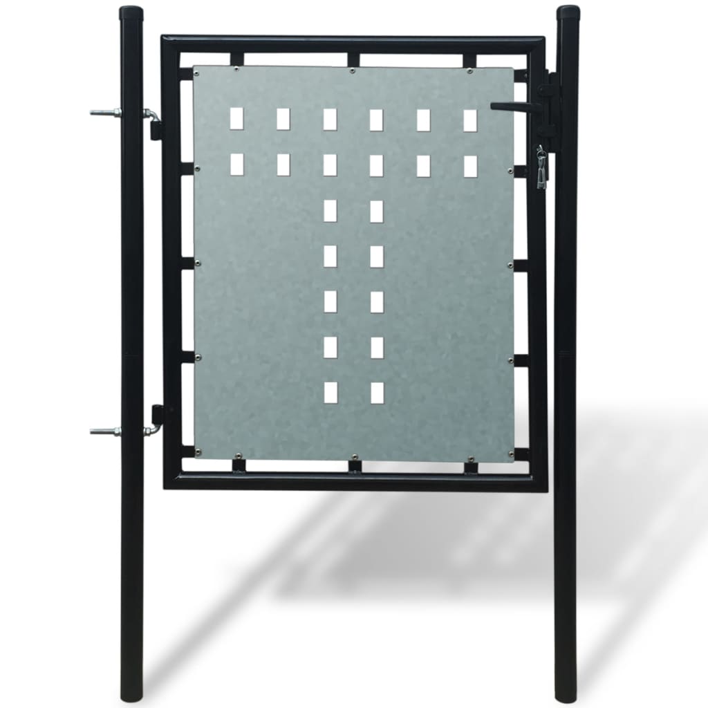 Gjerdeport enkelt svart 100x125 cm