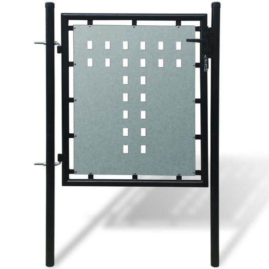 Gjerdeport enkelt svart 100x125 cm