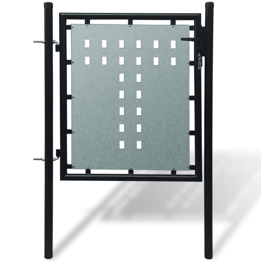 Gjerdeport enkelt svart 100x150 cm