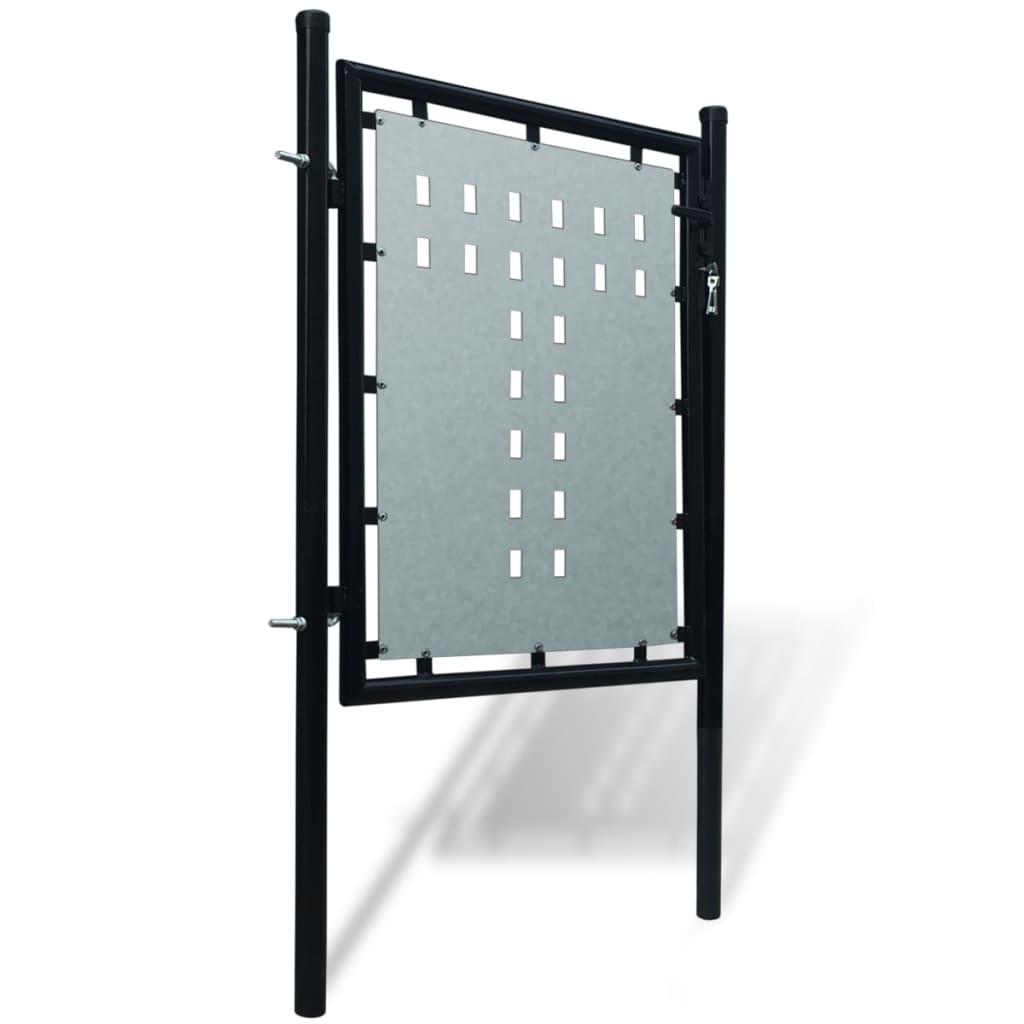Gjerdeport enkelt svart 100x150 cm