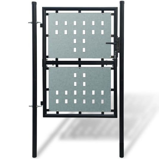 Gjerdeport enkelt svart 100x250 cm