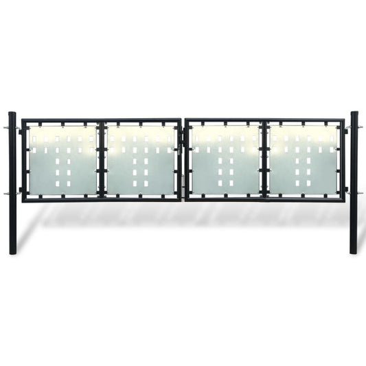 Gjerdeport enkelt svart 300x150 cm