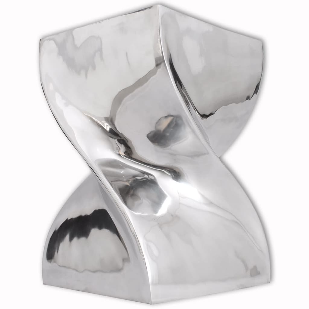 Krakk/Sidebord Vridd Form Aluminium Sølv