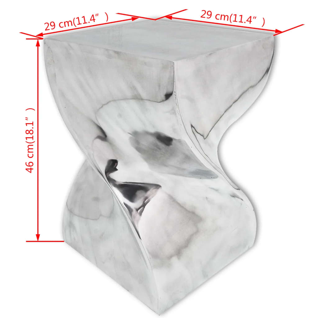 Krakk/Sidebord Vridd Form Aluminium Sølv