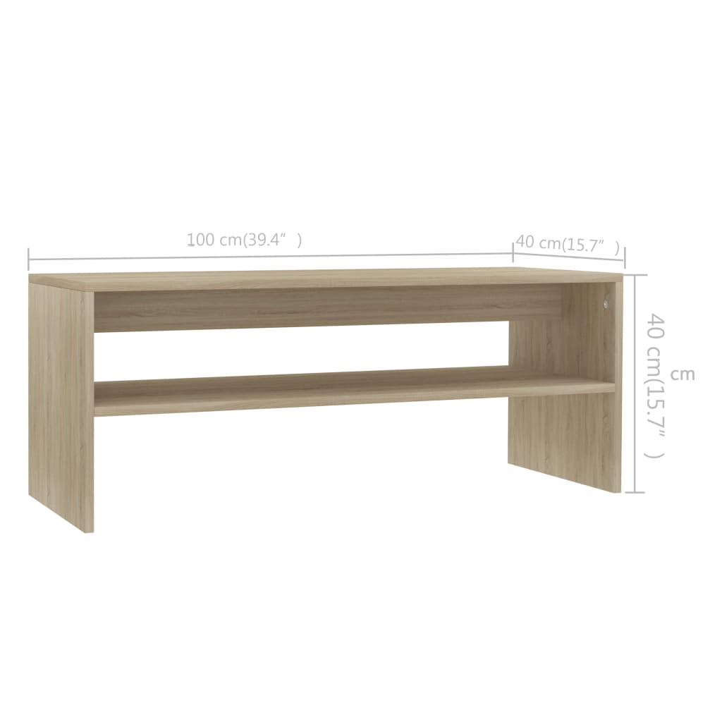 Salongbord sonoma eik 100x40x40 cm konstruert tre