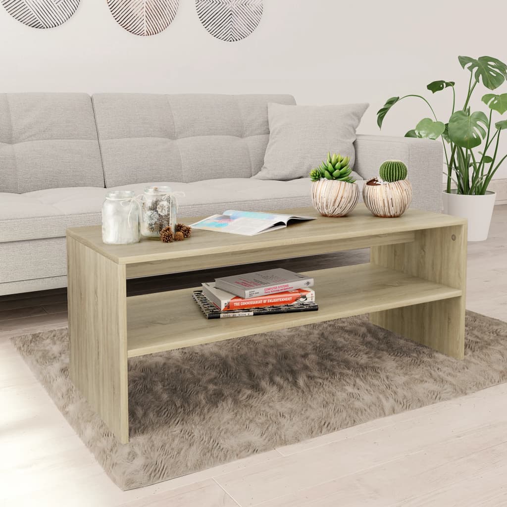 Salongbord sonoma eik 100x40x40 cm konstruert tre