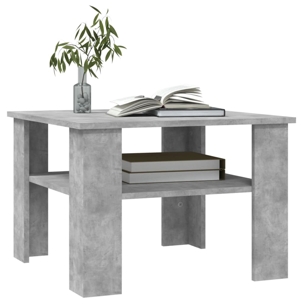 Salongbord betonggrå 60x60x42 cm konstruert tre