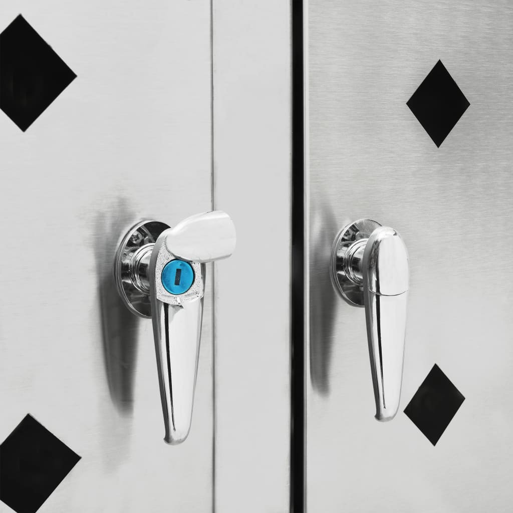 Søppeldunkskur trippel 240 L rustfritt stål