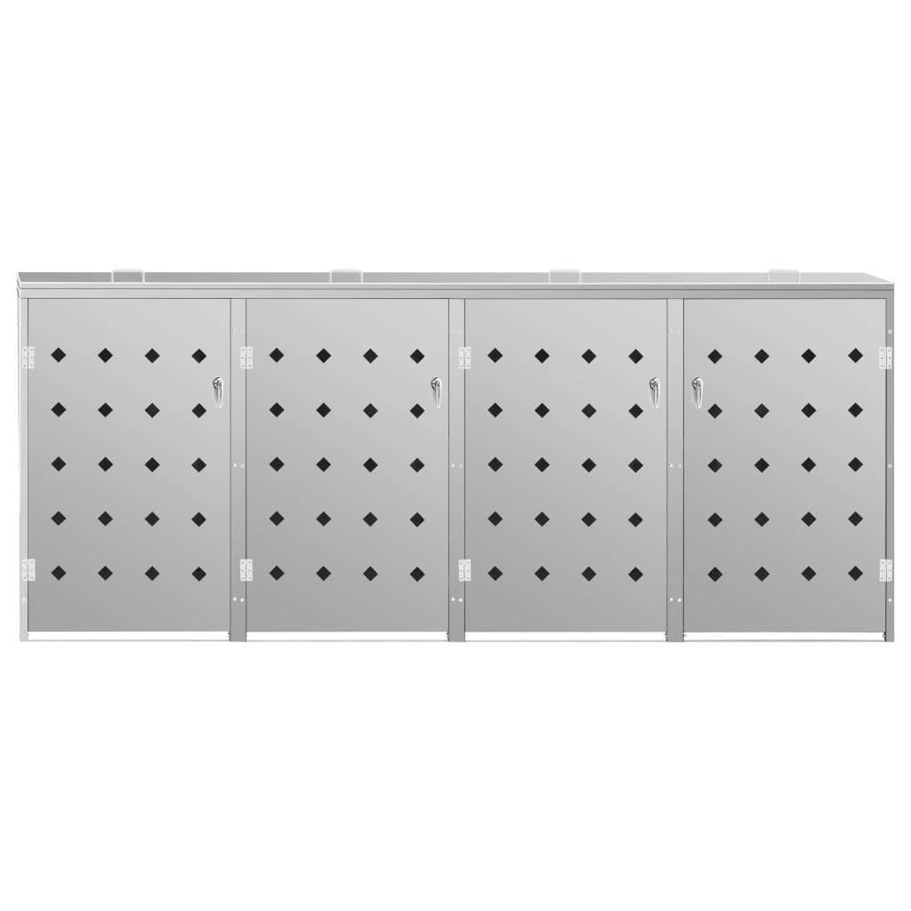 Søppeldunkskur firedobbelt 240 L rustfritt stål