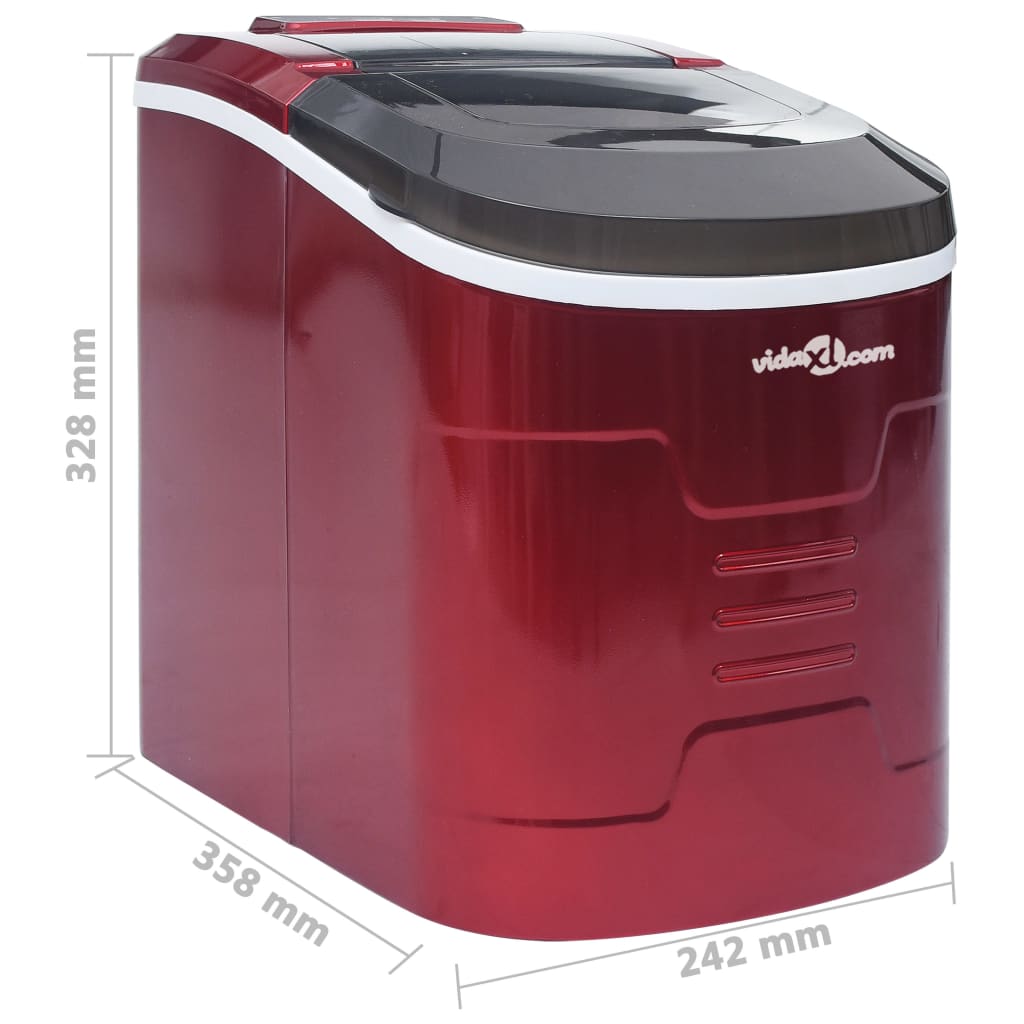 Isbitmaskin 2,4 L 15 kg / 24 t rød