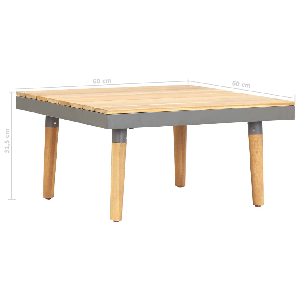 Hagesalongbord 60x60x31,5 cm heltre akasie
