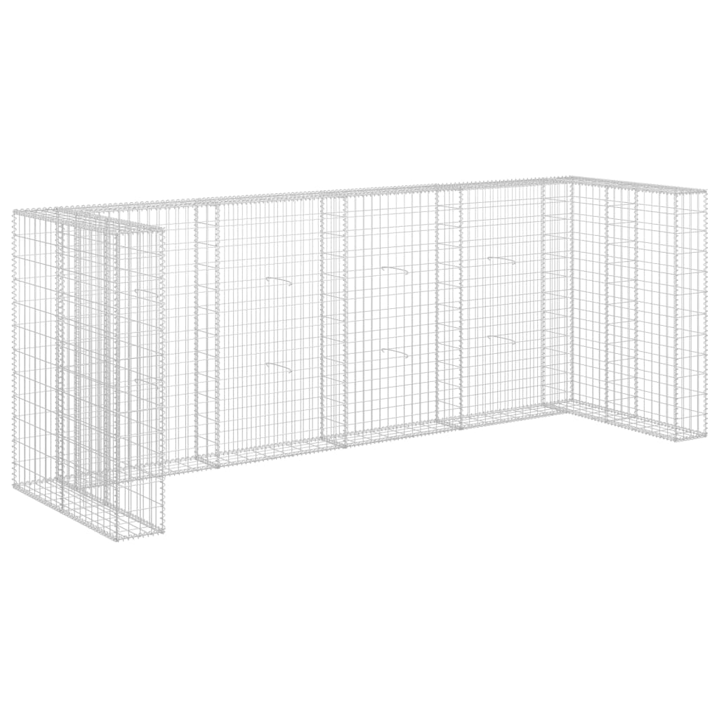 Gabion for søppeldunkskur galvanisert stål 320x100x120 cm