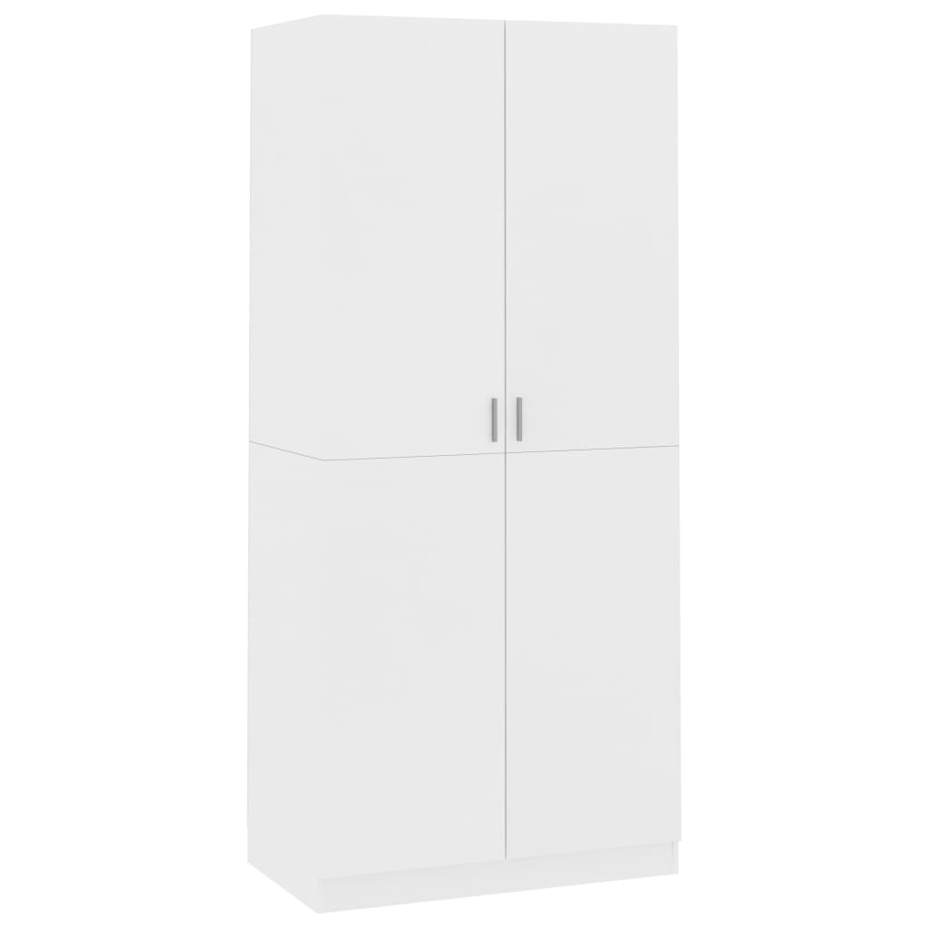Garderobe hvit 90x52x200 cm konstruert tre