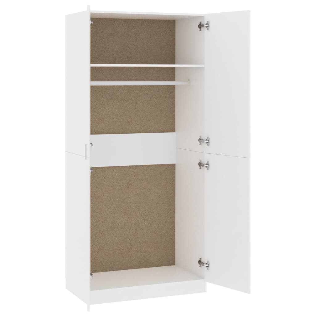 Garderobe hvit 90x52x200 cm konstruert tre