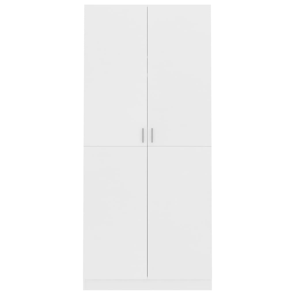 Garderobe hvit 90x52x200 cm konstruert tre