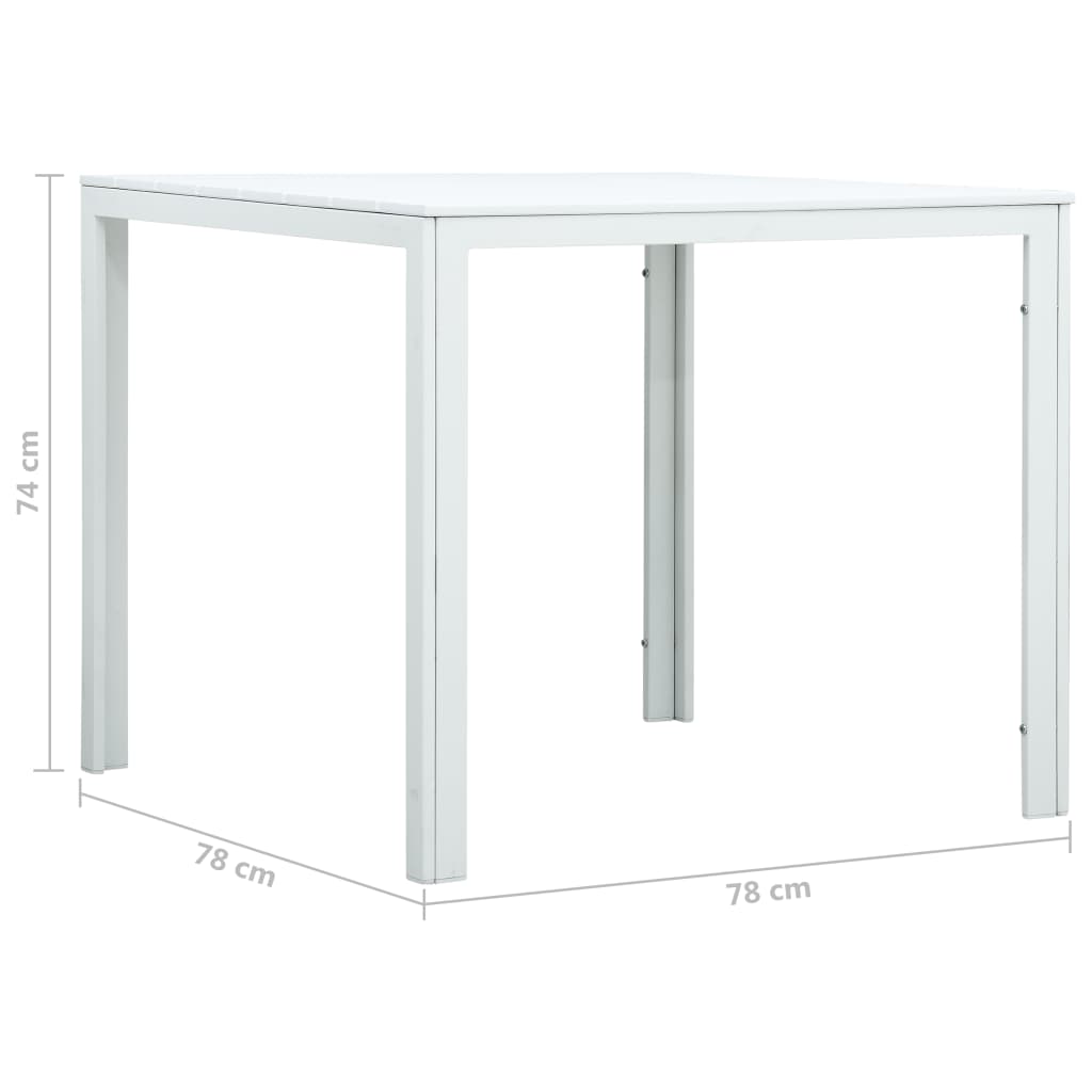 Salongbord hvit 78x78x74 cm HDPE treutseende