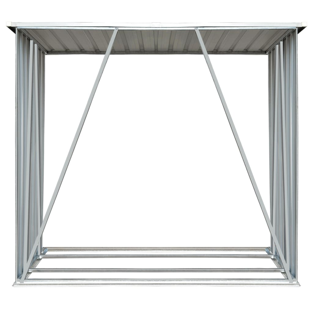 Vedskjul galvanisert stål 163x83x154 cm brun