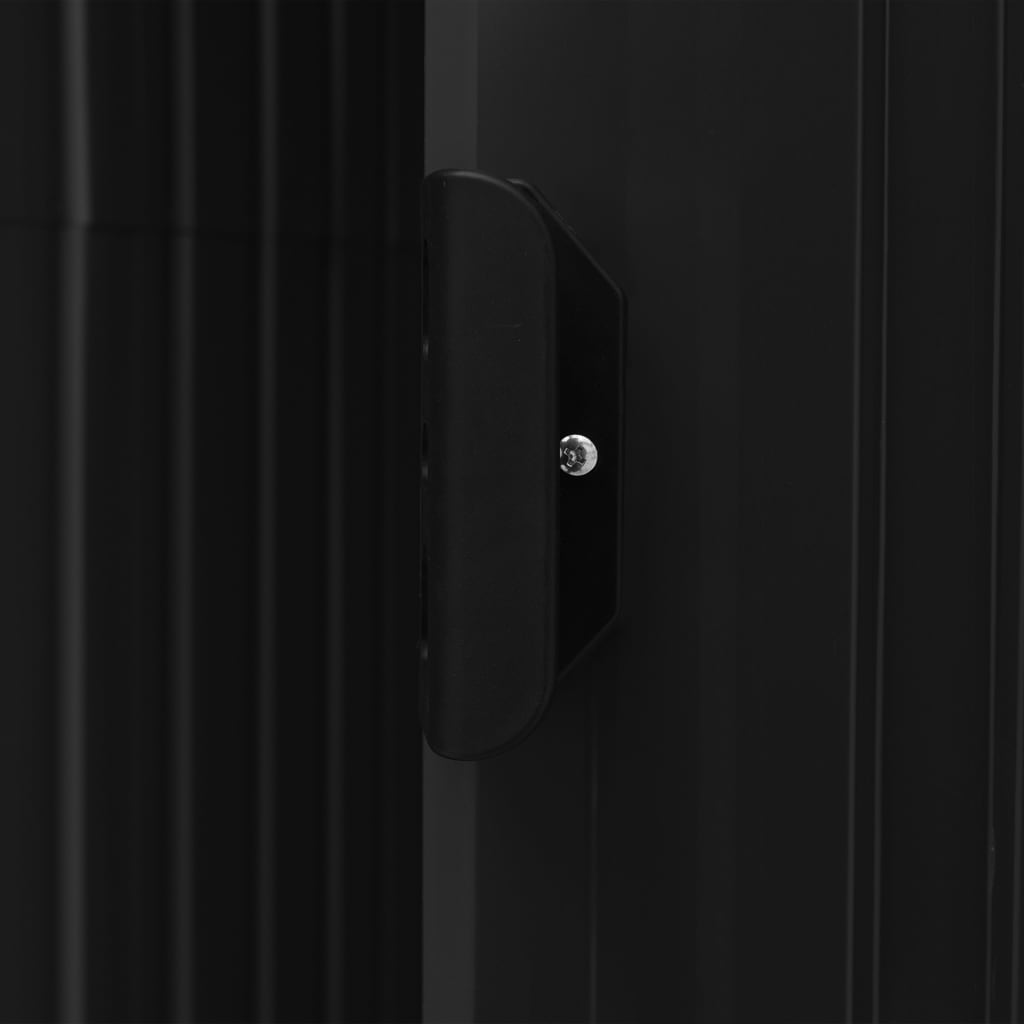 Hageskur med hylle antrasitt 205x130x183 cm jern