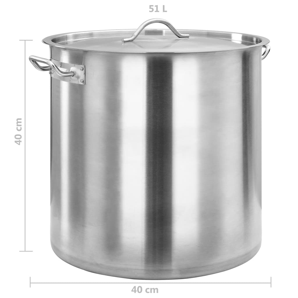 Gryte 50 L 40x40 cm rustfritt stål
