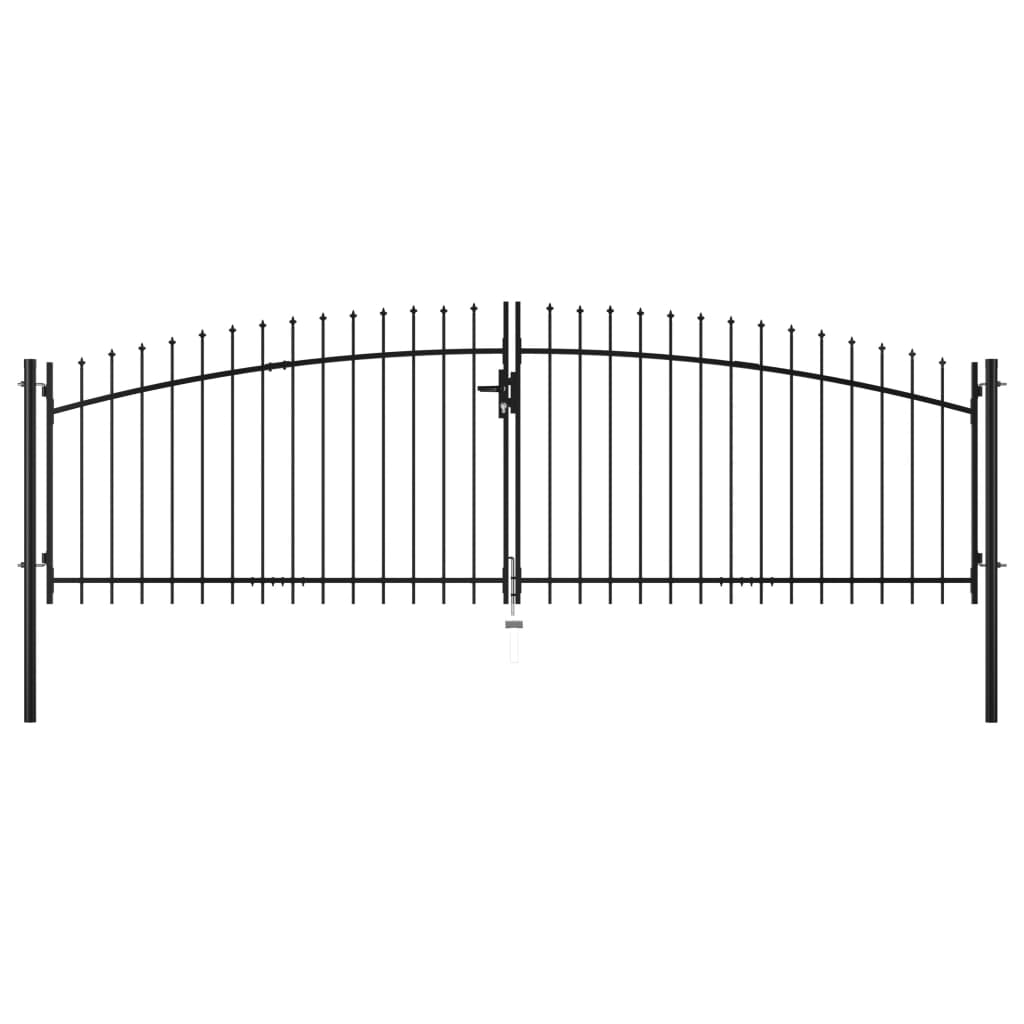 Dobbel hageport med spydhoder 400x200 cm