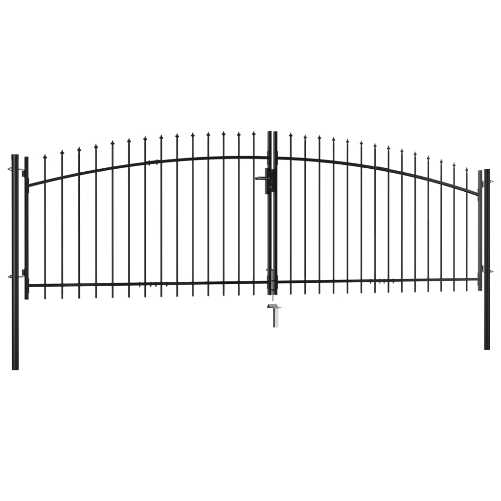 Dobbel hageport med spydhoder 400x200 cm