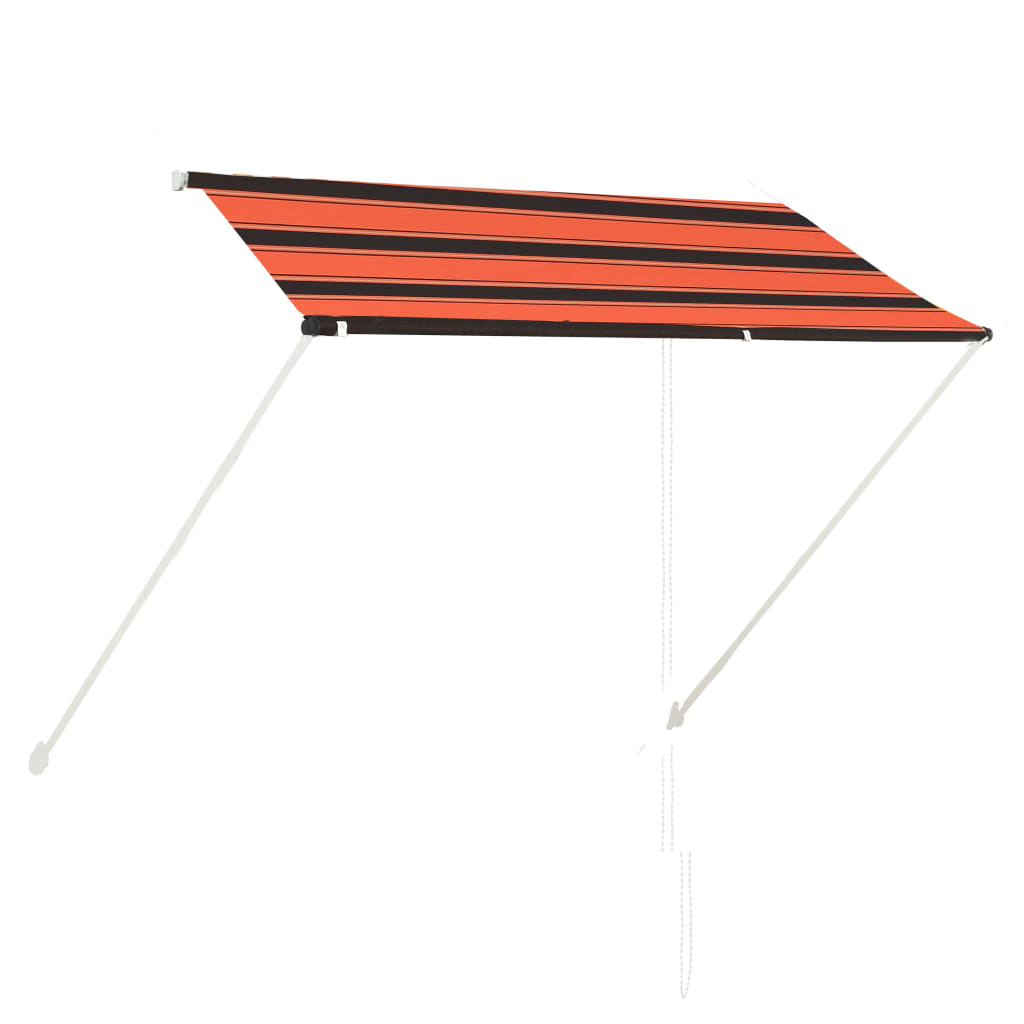 Uttrekkbar markise 250x150 cm oransje og brun