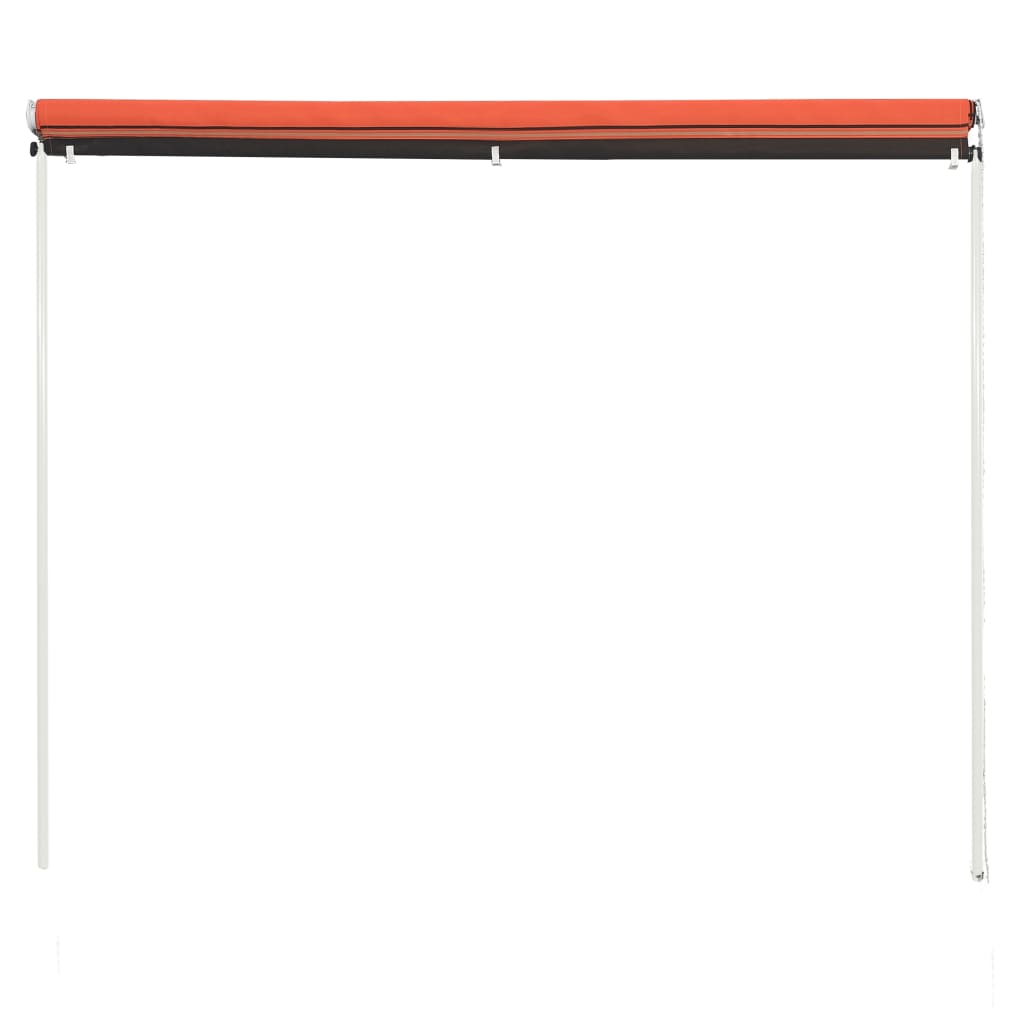 Uttrekkbar markise 250x150 cm oransje og brun