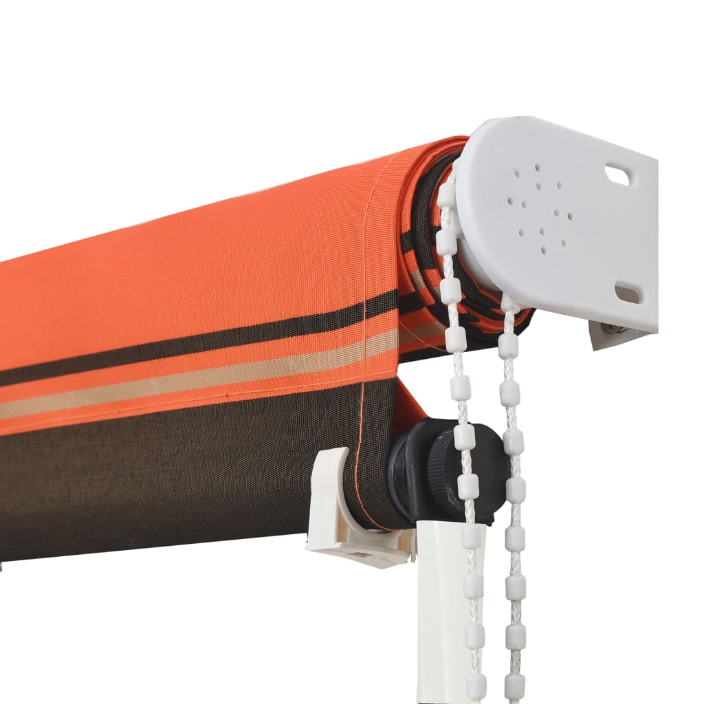 Uttrekkbar markise 250x150 cm oransje og brun