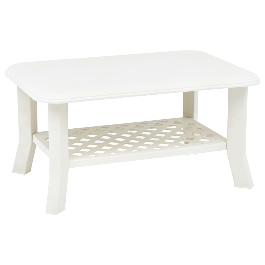 Salongbord hvit 90x60x46 cm plast
