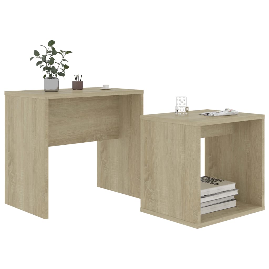 Salongbordsett sonoma eik 48x30x45 cm konstruert tre
