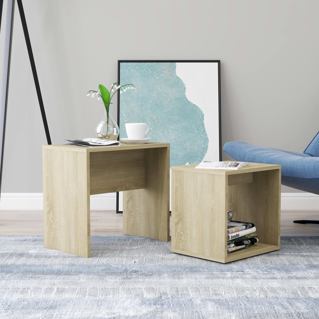 Salongbordsett sonoma eik 48x30x45 cm konstruert tre