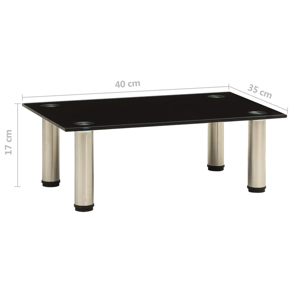 TV-benk svart 40x35x17 cm herdet glass