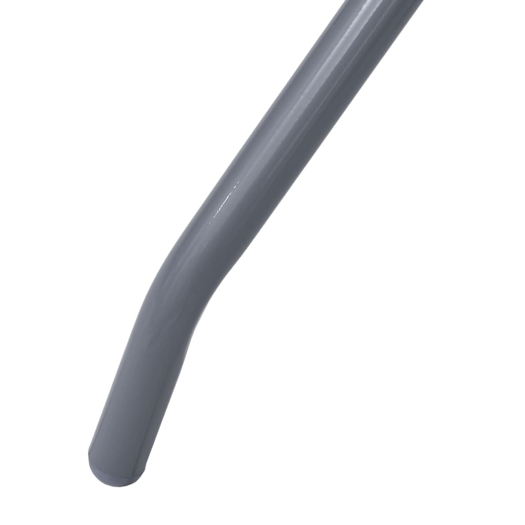 Hagebord lysegrå 60 cm stål og glass