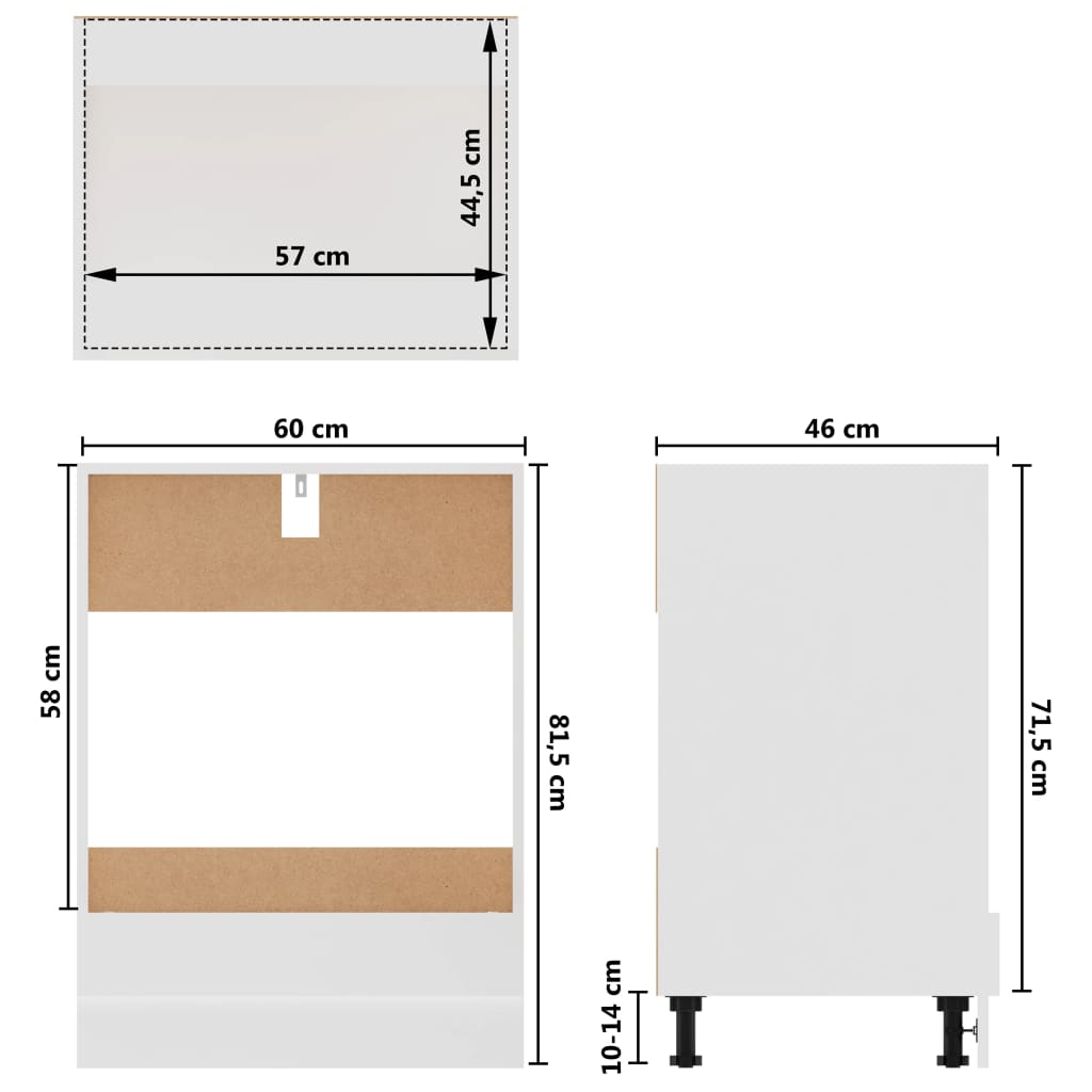 Ovnskap "Riga" hvit 60x46x81,5 cm konstruert tre